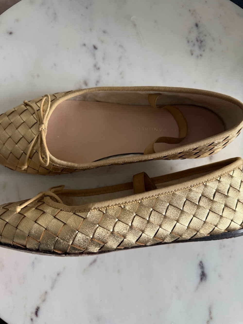 Loeffler Randall Leonie Gold Woven Ballet Flat Size 8.5 - Picture 3 of 11